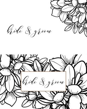 çiçek düğün davetiye kartı