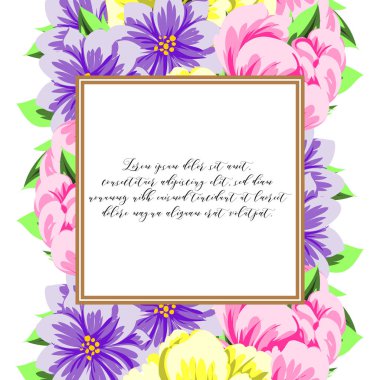 Çiçekli davetiye seti