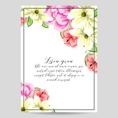 Çiçekli davetiye seti