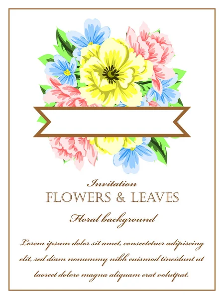 一套花卉邀请卡 — 图库矢量图片