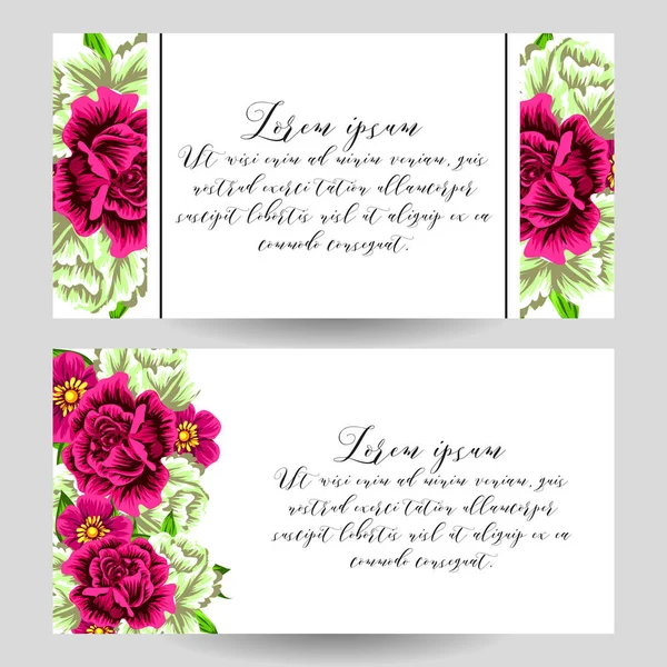 Set of floral invitation cards — Stock Vector