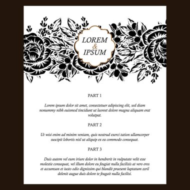 Vintage çiçek davetiye