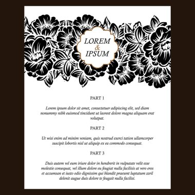 Vintage çiçek davetiye