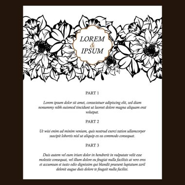 Vintage çiçek davetiye