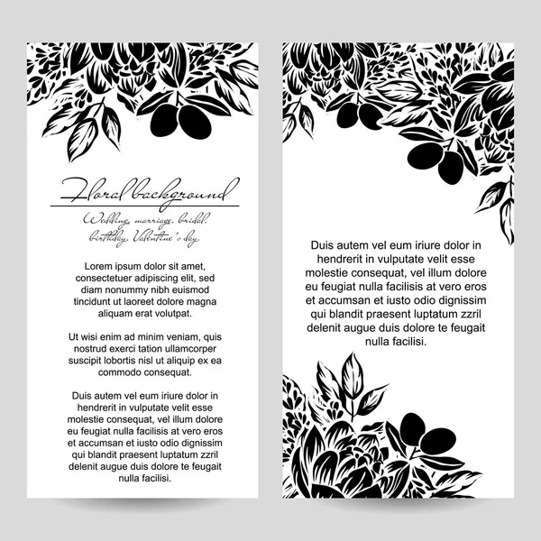 CARTE D'INVITATION FLORALE VINTAGE — Image vectorielle