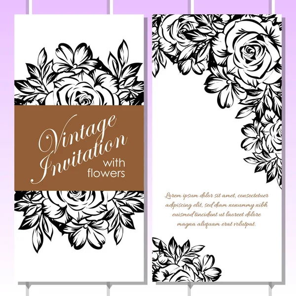 Vintage floral invitation card — Stock Vector