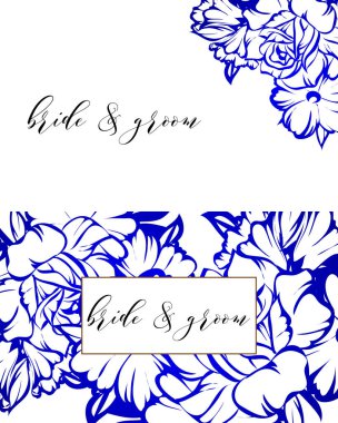 çiçek düğün davetiye kartı