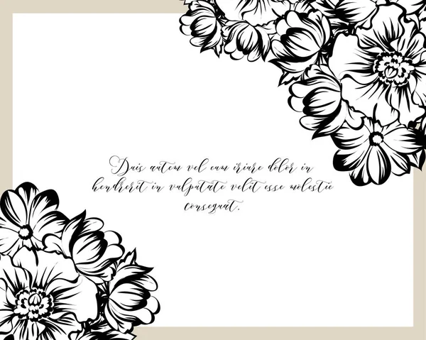 Tarjeta de invitación floral Vintage — Vector de stock