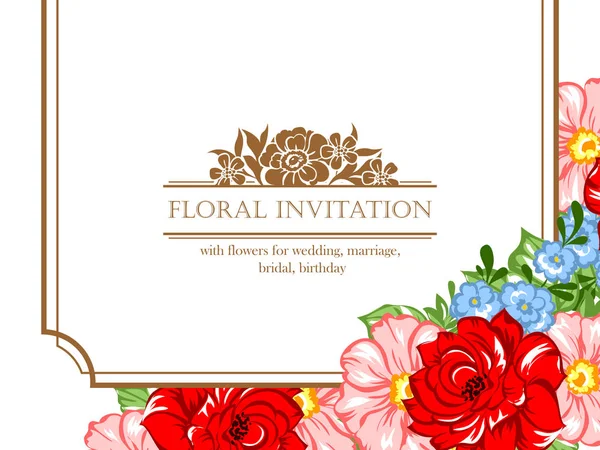 Conjunto de tarjetas de invitación floral — Vector de stock