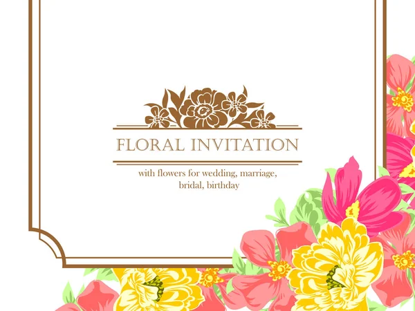 Conjunto de tarjetas de invitación floral — Vector de stock