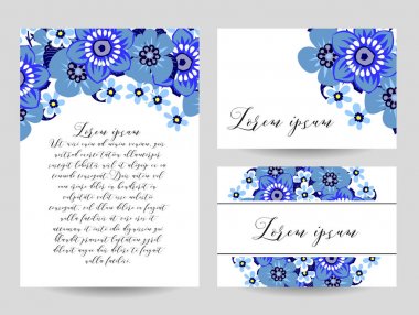 Çiçekli davetiye seti