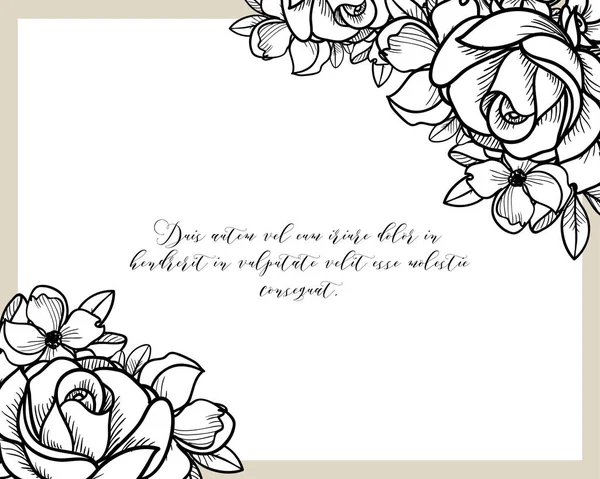 CARTE D'INVITATION FLORALE VINTAGE — Image vectorielle