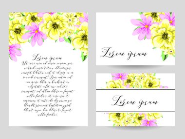 Çiçekli davetiye seti