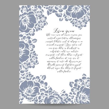 Vintage çiçek davetiye