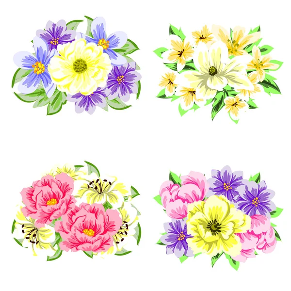 Dizi güzel renkli çiçekler