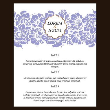 Vintage çiçek davetiye