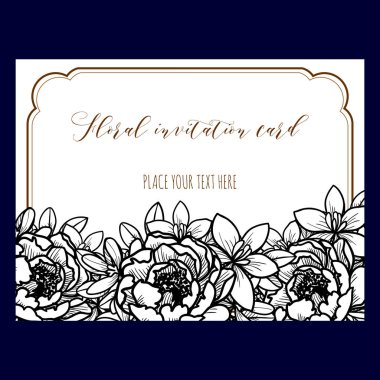 Vintage çiçek davetiye