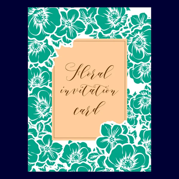 Vintage çiçek davetiye