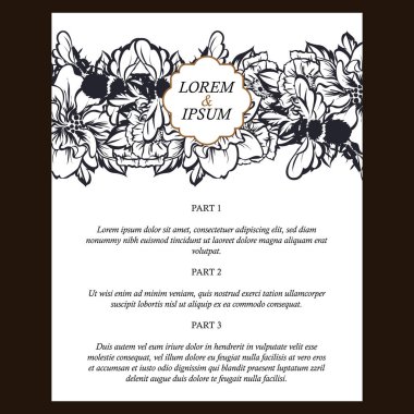 Vintage çiçek davetiye