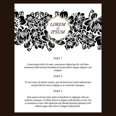 Vintage çiçek davetiye