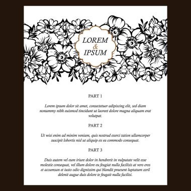 Vintage çiçek davetiye