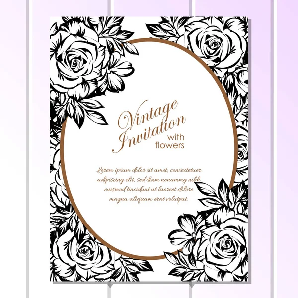 Vintage floral invitation card — Stock Vector