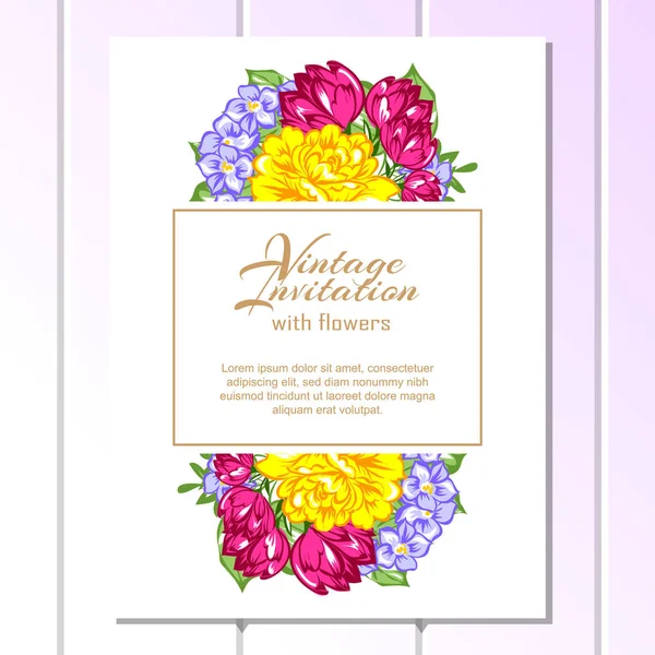 Tender floral invitation card — Stock Vector