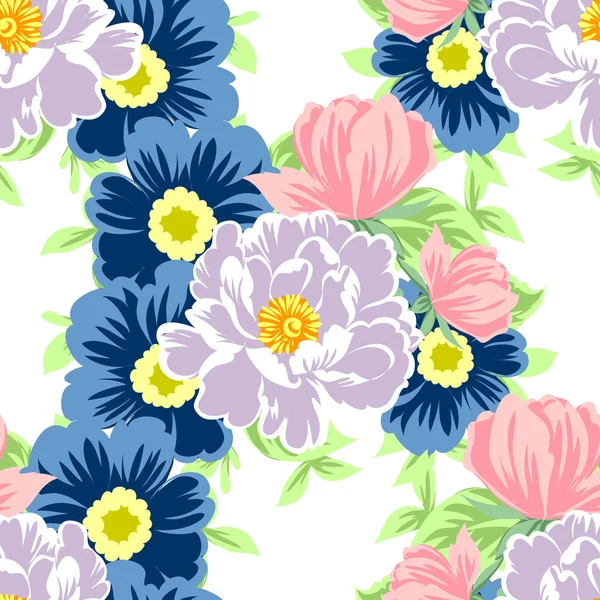 Patrón floral sin costuras — Vector de stock