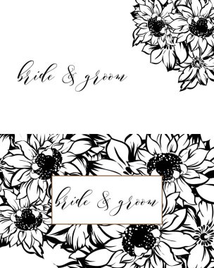 çiçek düğün davetiye kartı