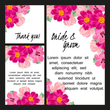 Çiçekli davetiye seti