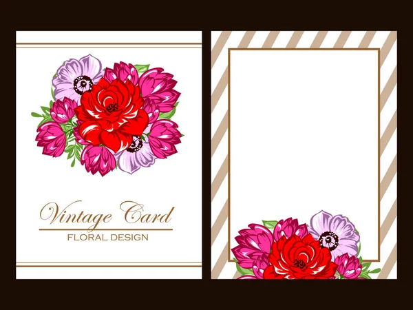 Set of floral invitation cards — Stock Vector