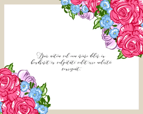 Carte d'invitation florale tendre — Image vectorielle