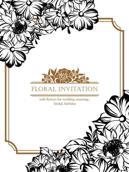 Vintage floral invitation card — Stock Vector