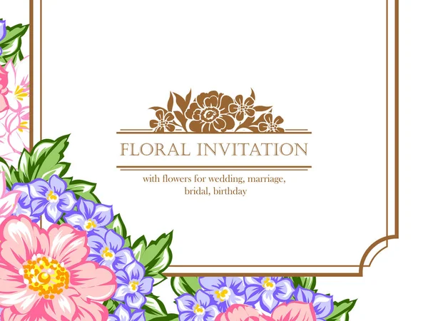 Τρυφερό floral προσκλητήριο — Διανυσματικό Αρχείο