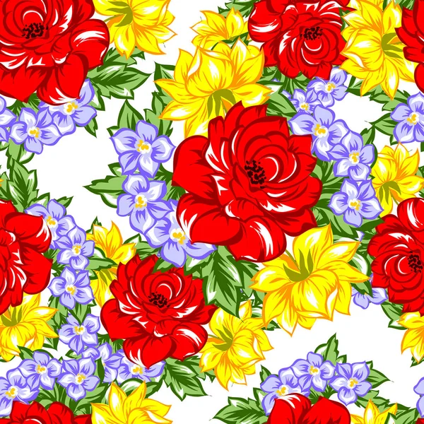 Patrón floral sin costuras — Vector de stock