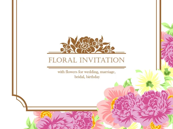 Tarjeta de invitación floral tierna — Vector de stock