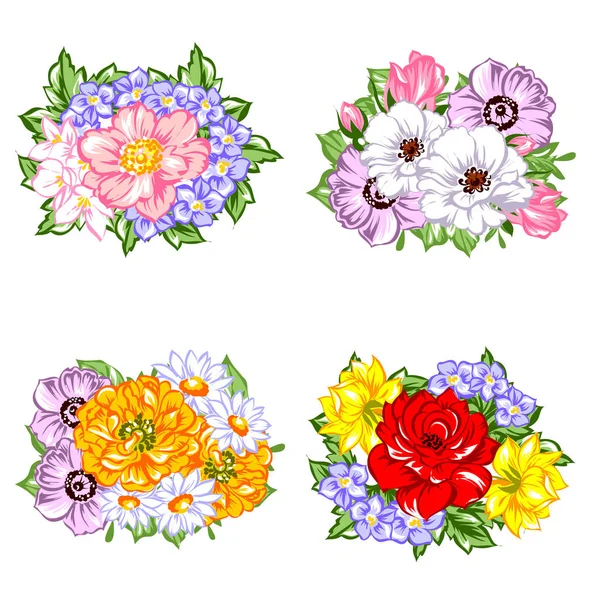 Dizi güzel renkli çiçekler