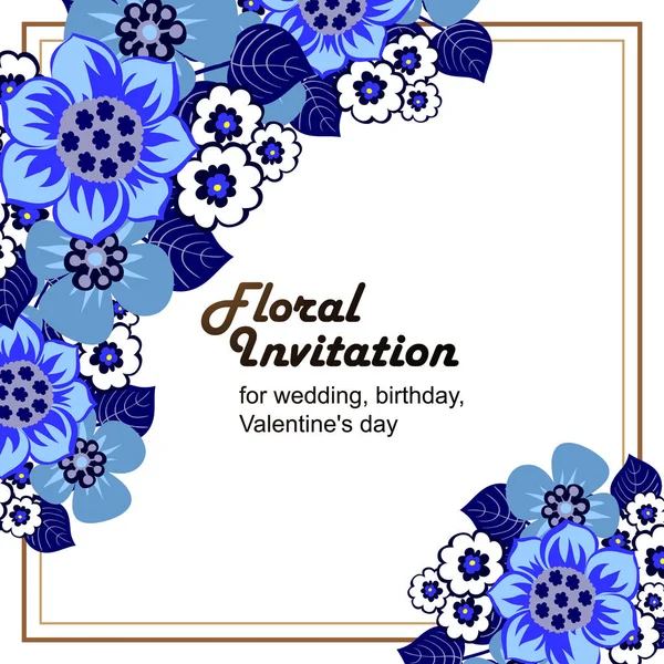Vintage floral invitation card — Stock Vector