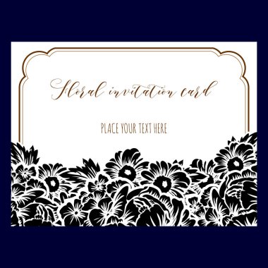 Vintage çiçek davetiye