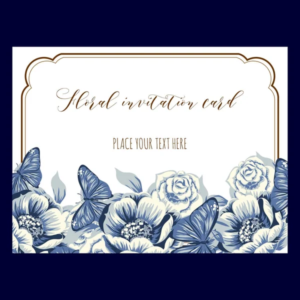 Vintage çiçek davetiye