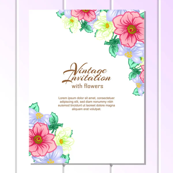 Tender floral invitation card — Stock Vector