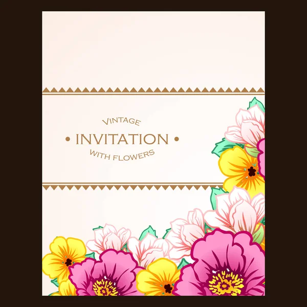 Tarjeta de invitación floral tierna — Archivo Imágenes Vectoriales