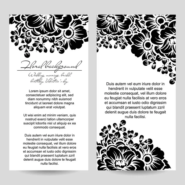 Conjunto de cartões de convite florais —  Vetores de Stock