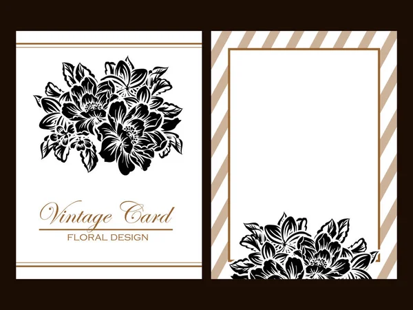 Conjunto de tarjetas de invitación floral — Archivo Imágenes Vectoriales