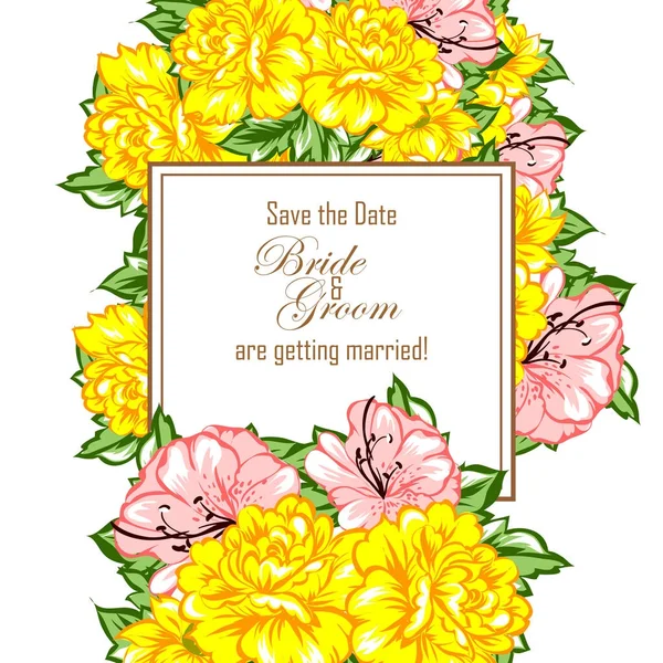 Floral wedding invitation card — Stock Vector