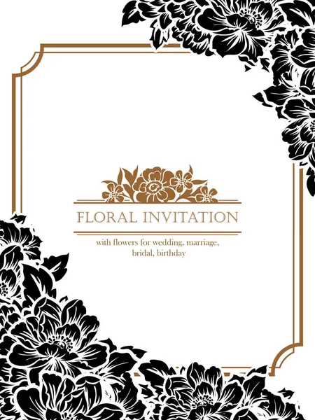 Vintage floral invitation card — Stock Vector