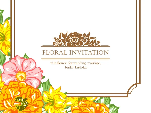 Tarjeta de invitación floral tierna — Vector de stock