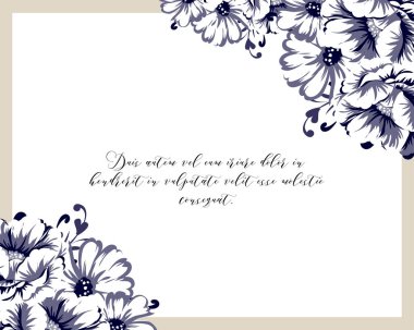 Vintage çiçek davetiye