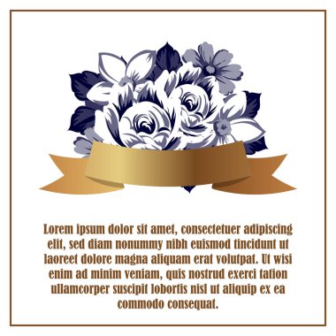 Vintage çiçek davetiye