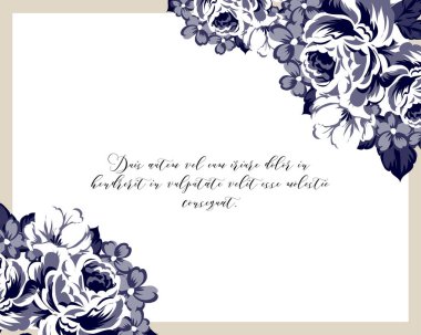 Vintage çiçek davetiye